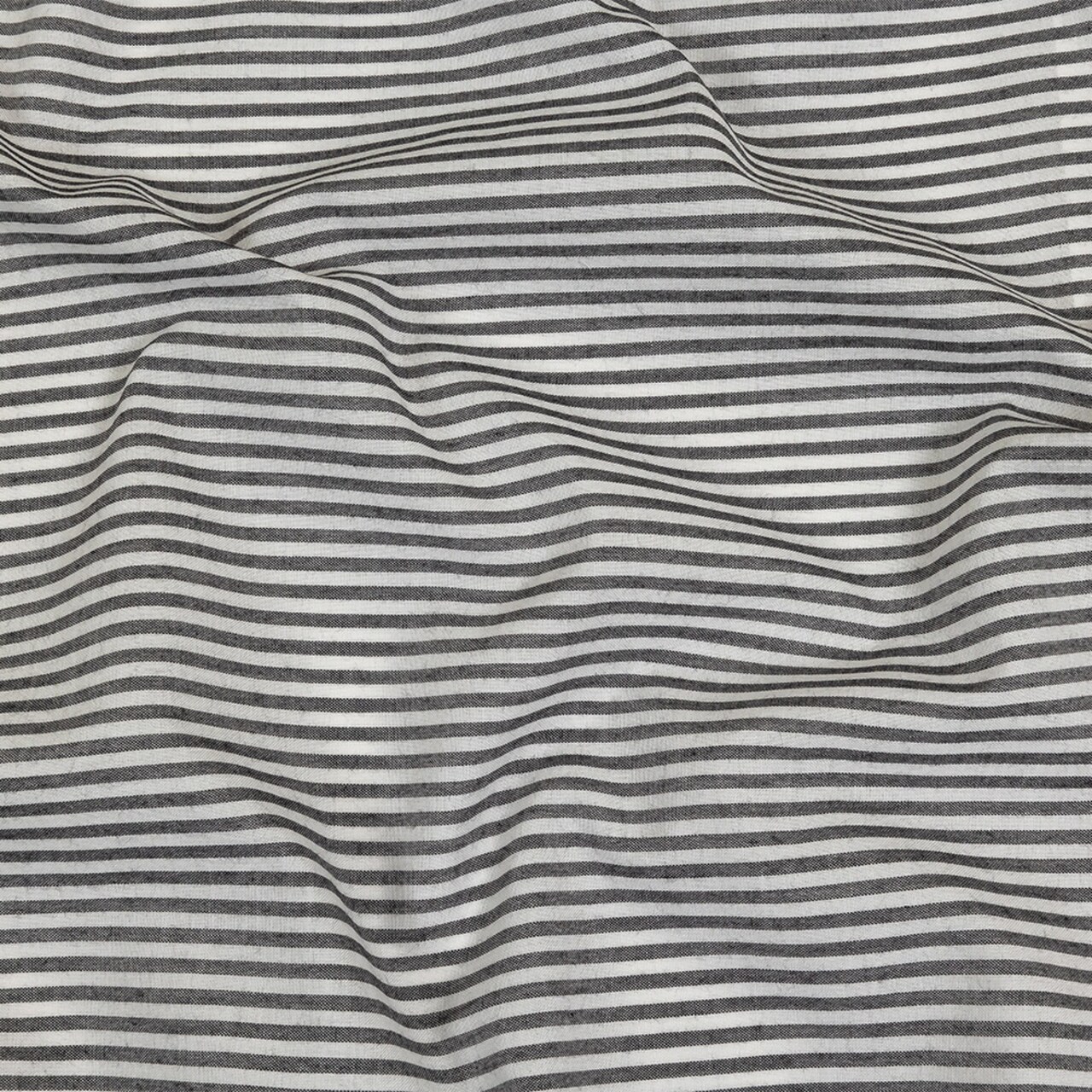 1 Yard Black and White Railroad Striped Cotton and Polyester Woven Fabric for Apparel Fabric